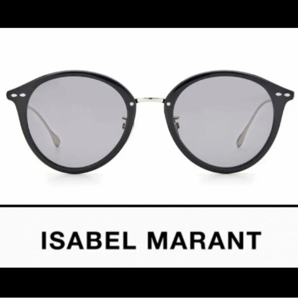 Isabel Marant 52mm Round Sunglasses Metal Logo NWT Designer
